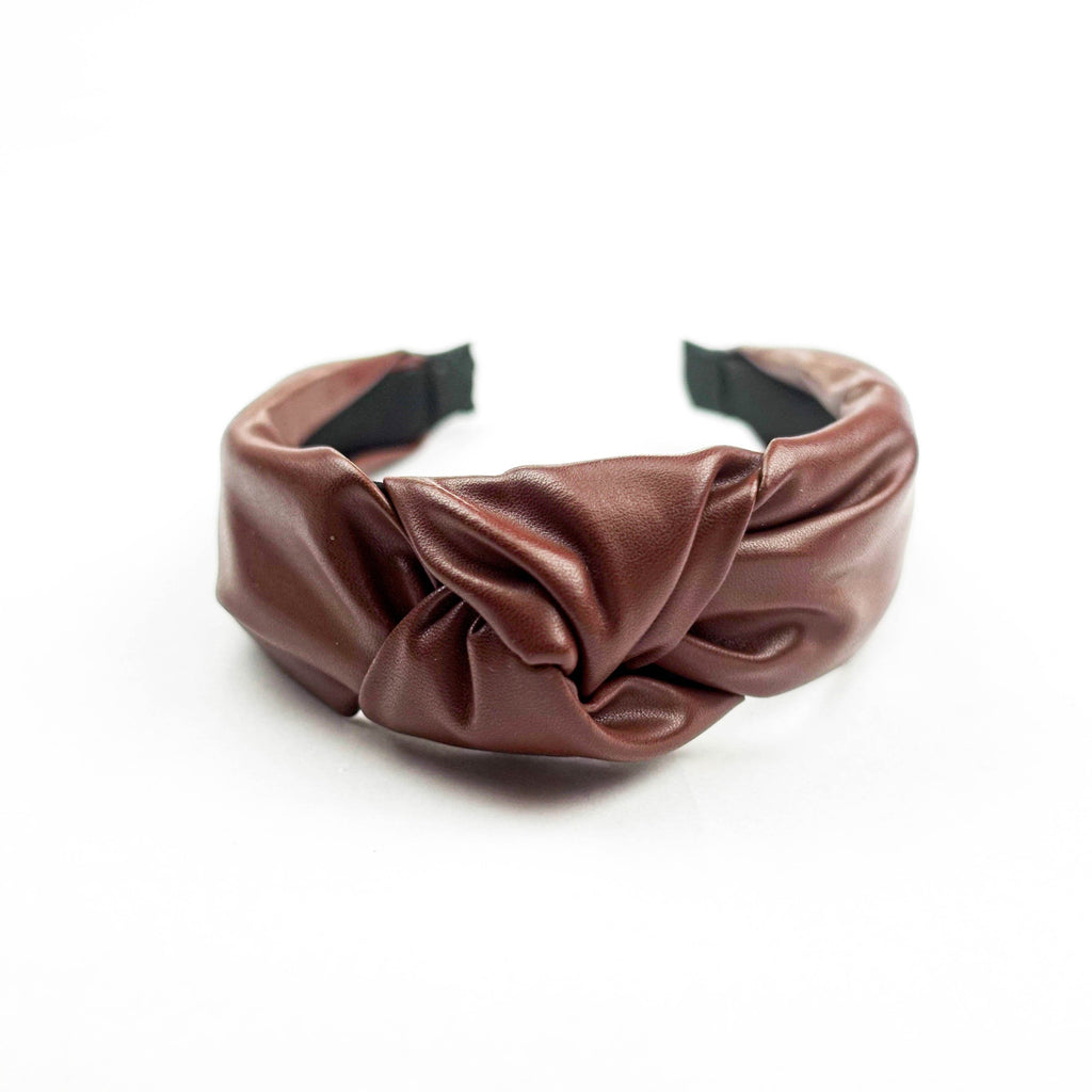 Chocolate Faux Leather Headband