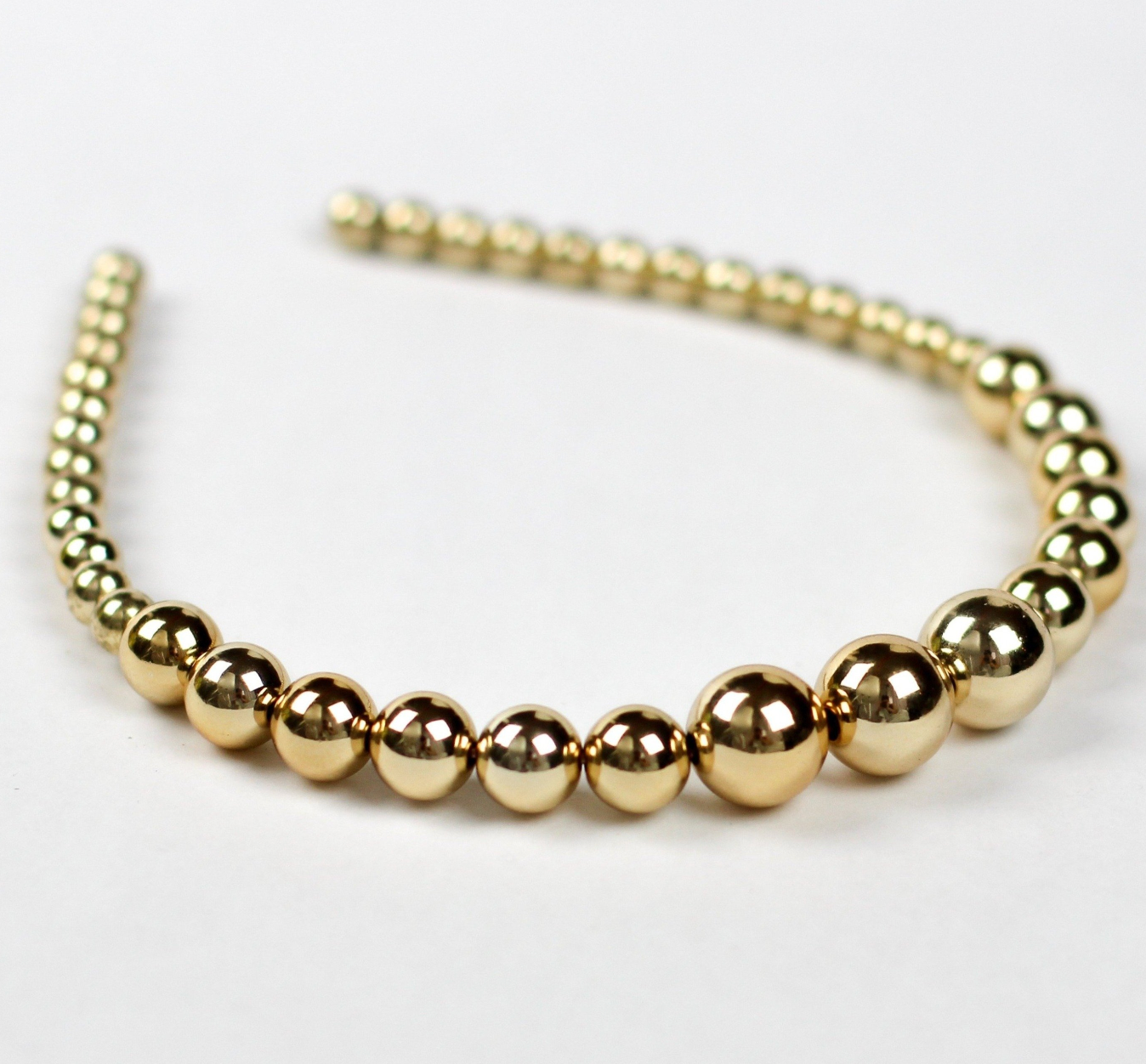 NWT Jcrew bundled Gold and faux pearl Beaded Headbands Pearl and Gold Beaded Headband Set | Duplantis Hair Official main image 3